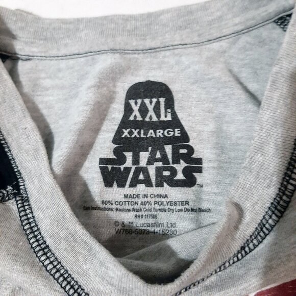 Boba Fett Shirt Star Wars Logo Men's size XXL 3/4 Sleeve Raglan Baseball t-Shirt - Picture 4 of 6